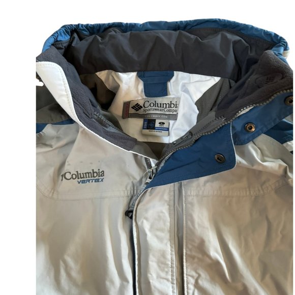 Columbia Silver/Blue/Grey Omnishield Vertex Jacket with Optional Hood - Mens L - Picture 14 of 16